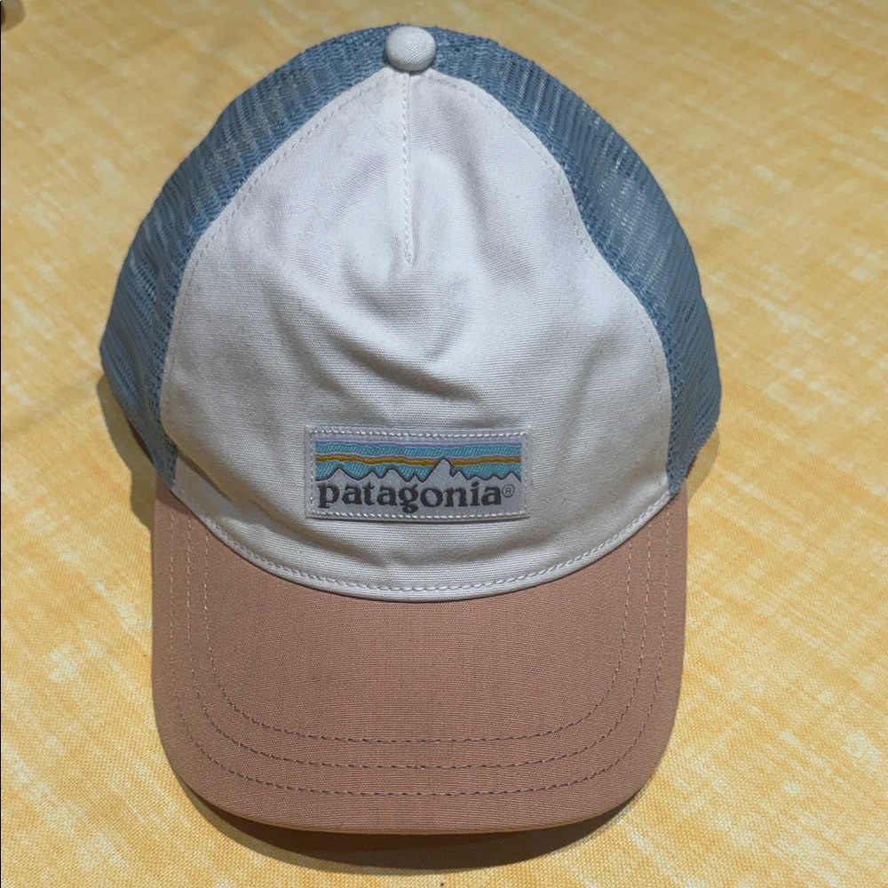 Patagonia Cap with Blue Mesh and Tan Brim